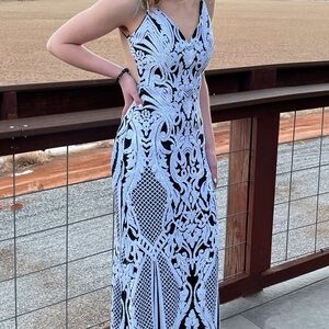 Beautiful black and white sequin